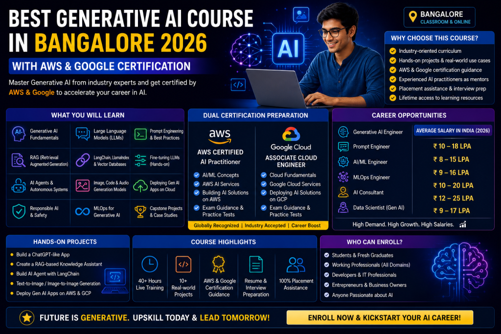 Best Generative AI course in Bangalore 2026